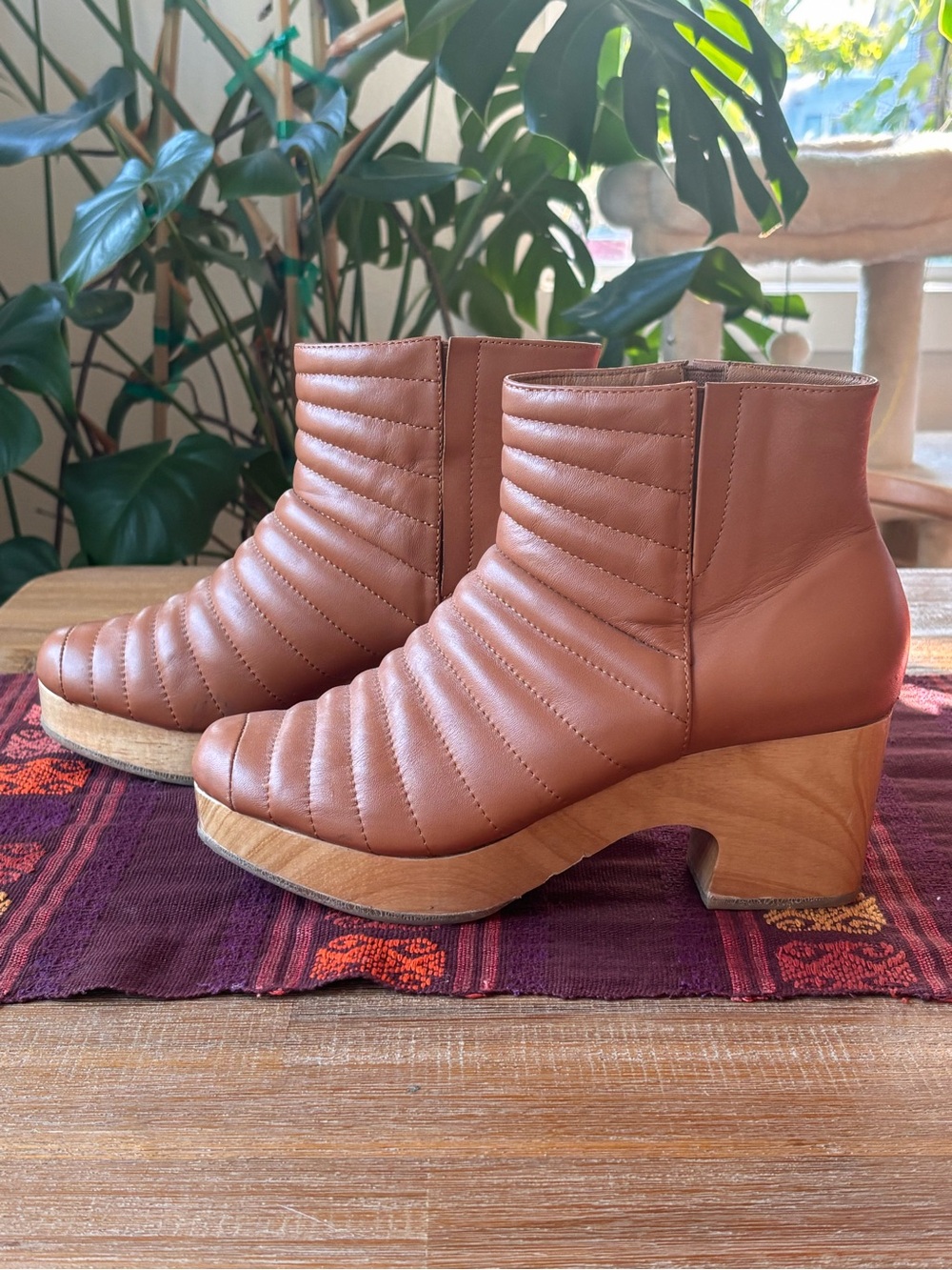 Beklina Tan Ribbed Boots - 8.5